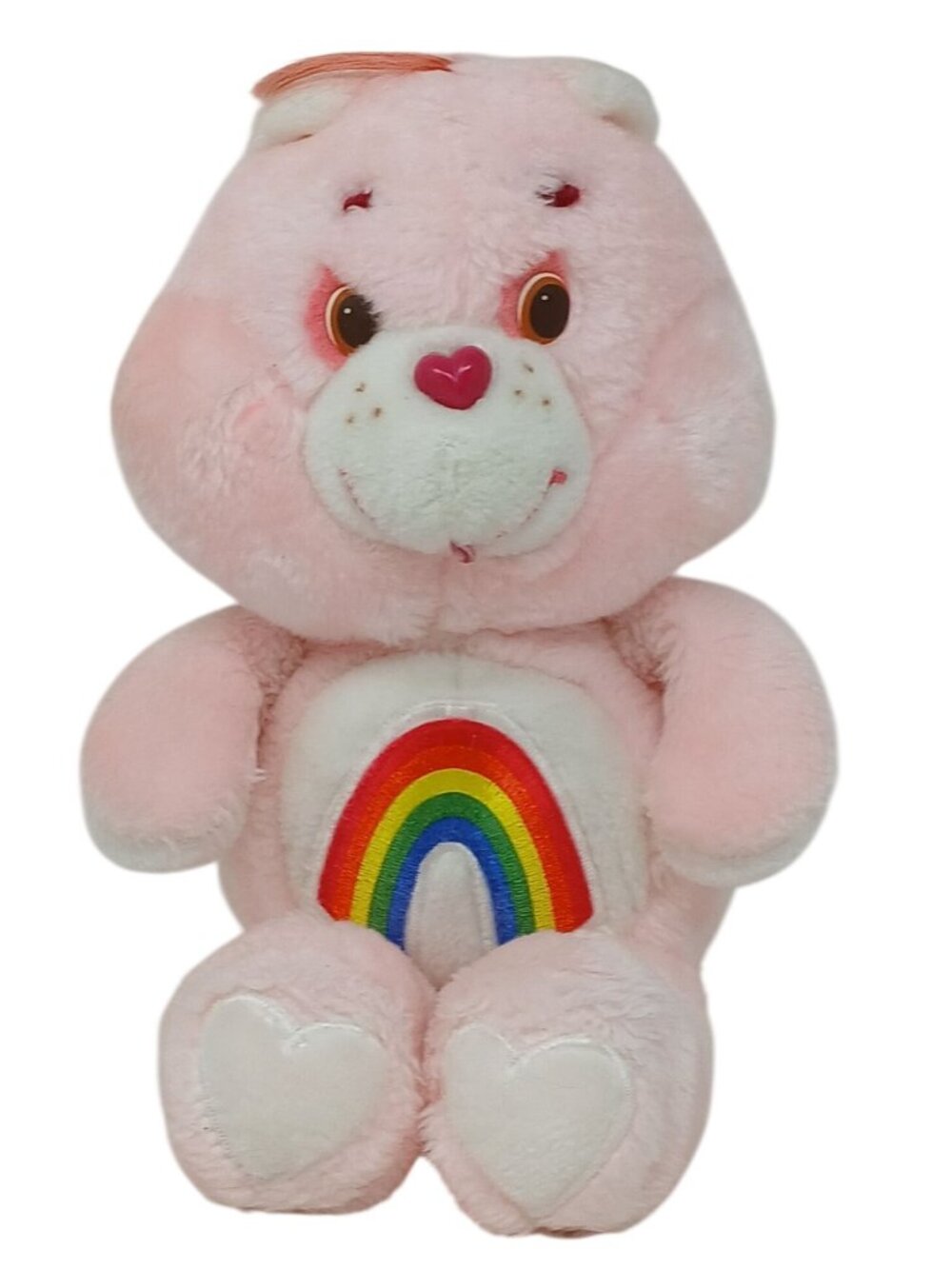 VTG 1983 Care Bears Cheer Bear Plush 13" Pink Stuffed Animal Rainbow Belly #I-9